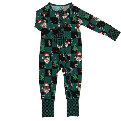 Let's Race Santa Zip Up Pajamas *PREORDER - SHIPPING OUT BETWEEN NOV 24 - DEC 6*