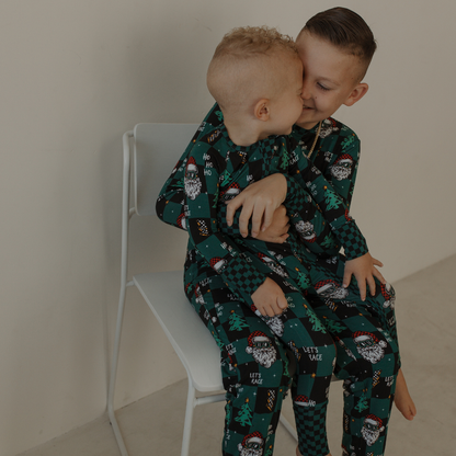 Let's Race Santa Toddler & Youth Pajamas *PREORDER - SHIPPING OUT BETWEEN NOV 24 - DEC 6*