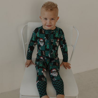 Let's Race Santa Zip Up Pajamas *PREORDER - SHIPPING OUT BETWEEN NOV 24 - DEC 6*