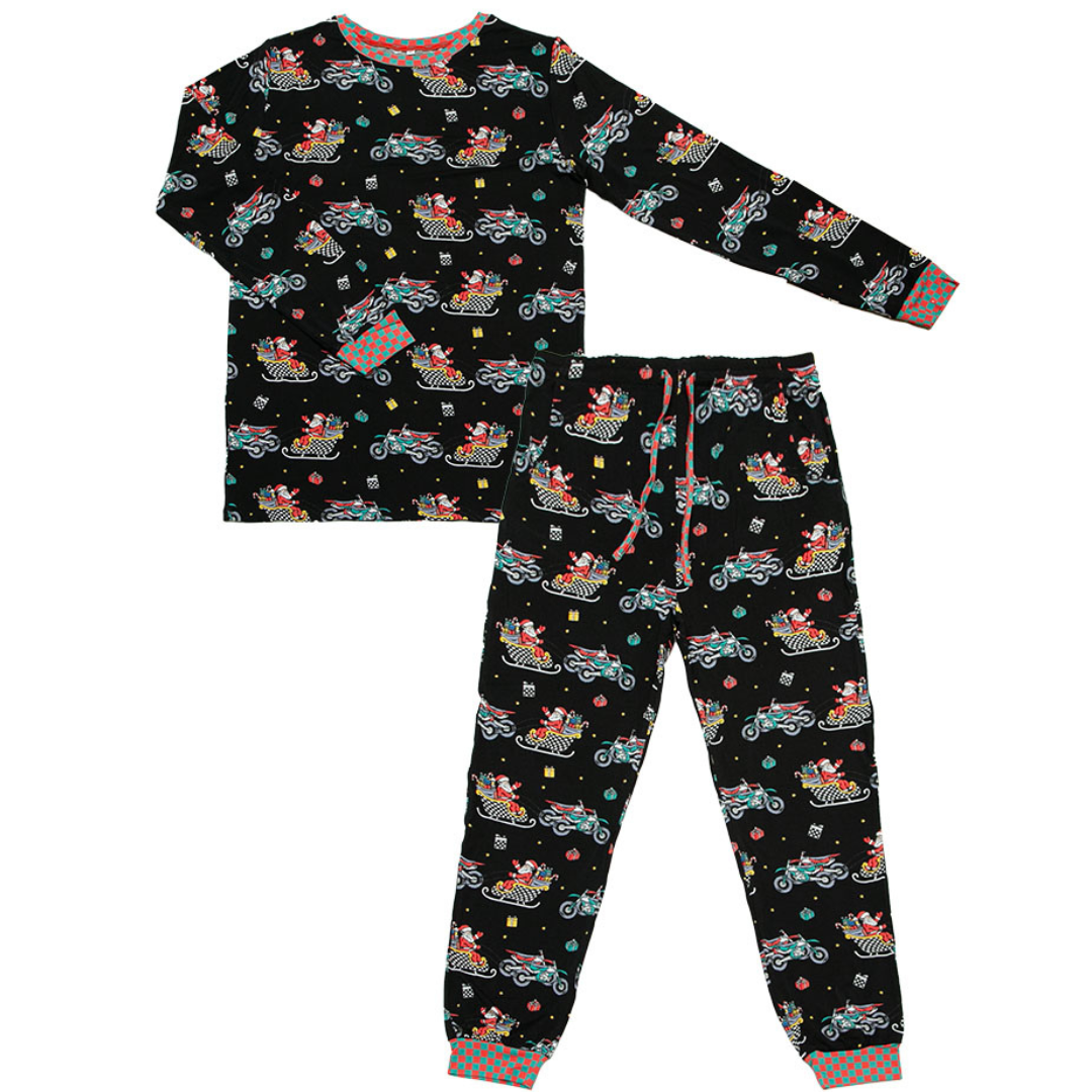 Santas Speedy Sleigh Unisex Adult Pajamas *PREORDER - SHIPPING OUT BETWEEN NOV 24 - DEC 6*