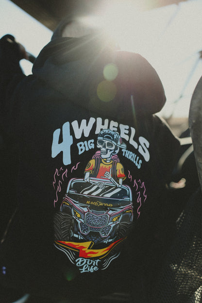 4 Wheels Big Thrills Hoodies