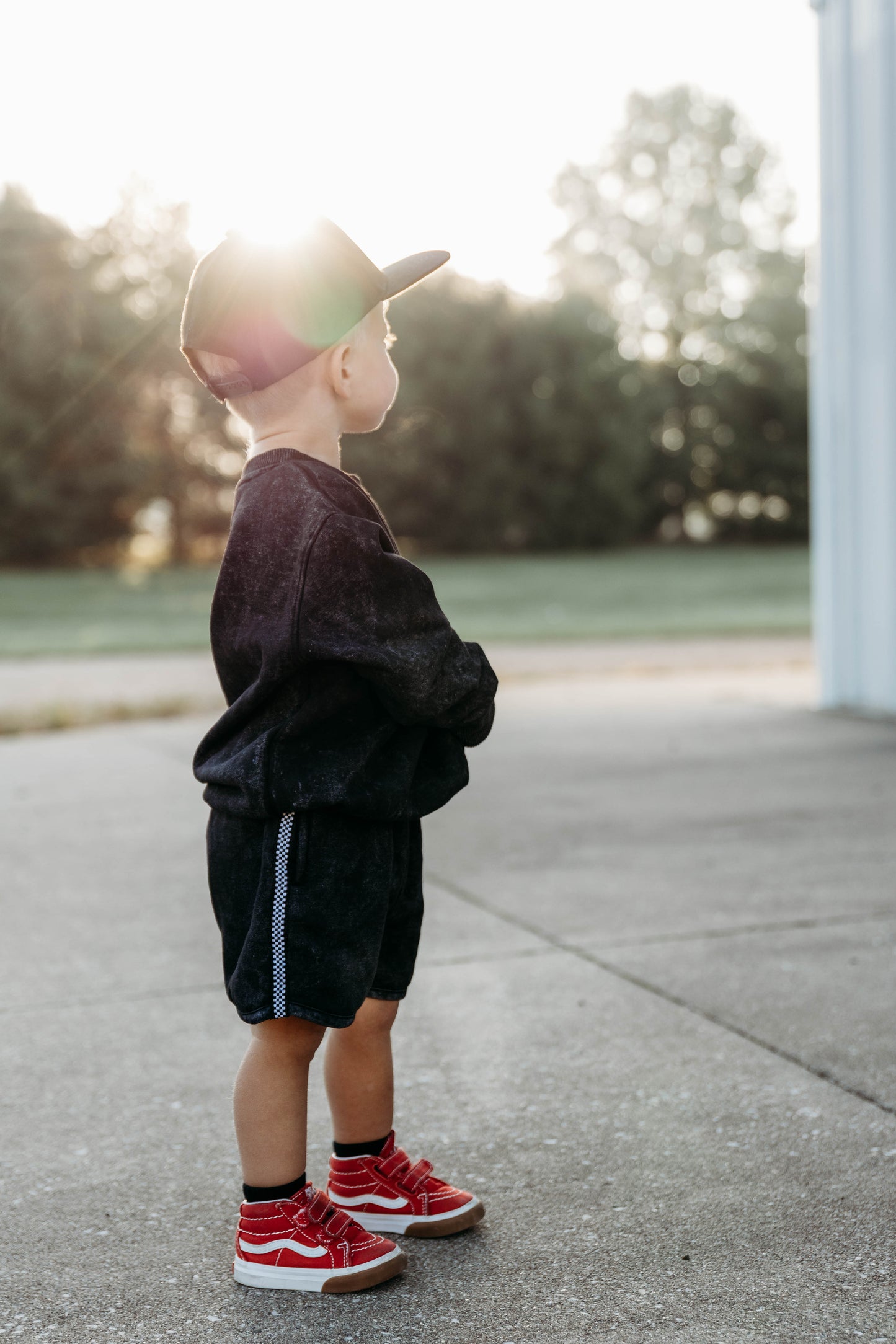 Moto Sweatshirt Acid Wash Black