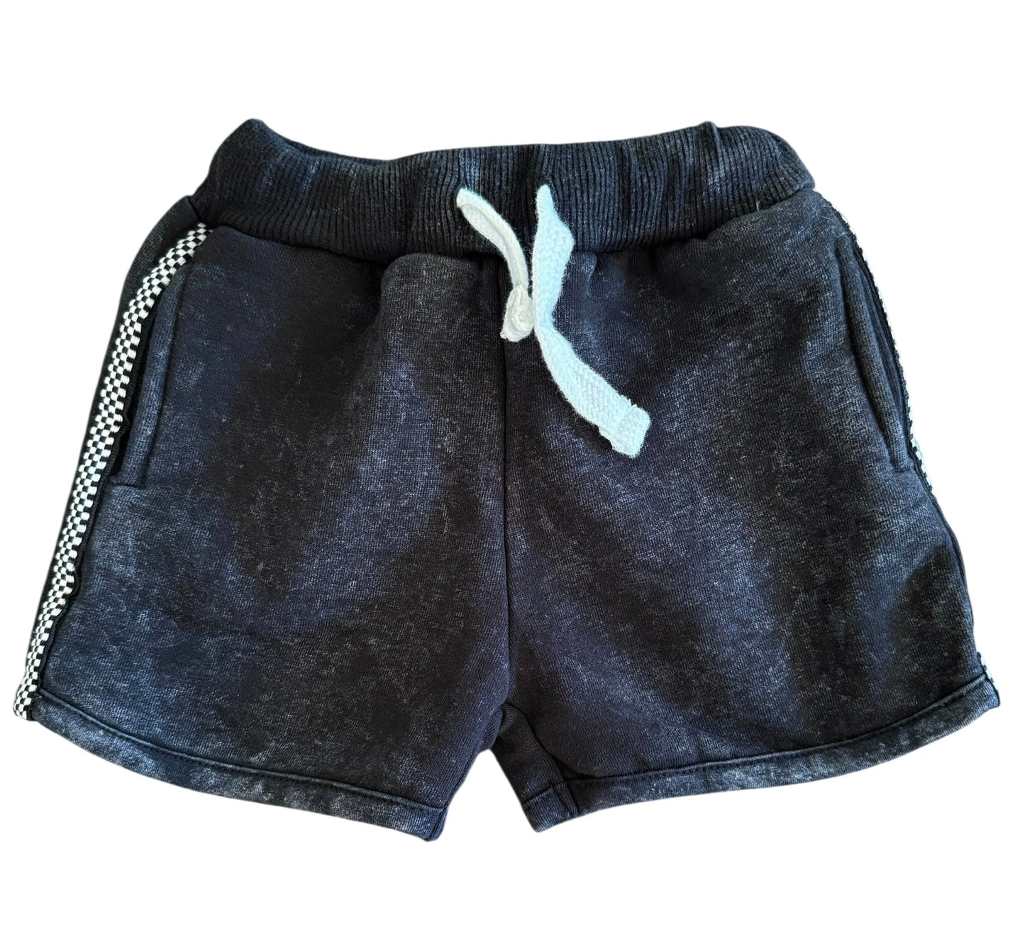 Black Acid Wash Shorts