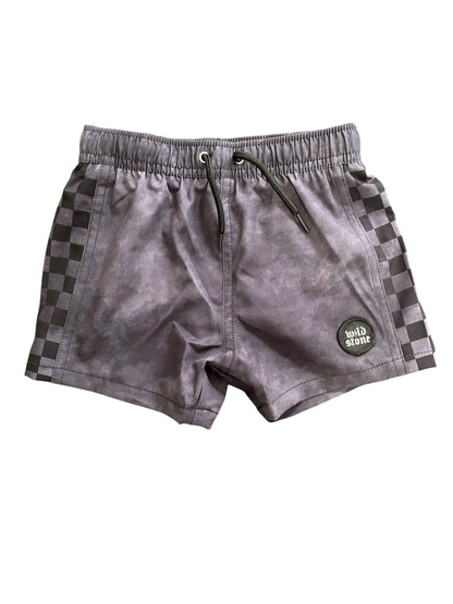 Acid Washed Checkered Board Shorts
